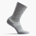 Women s Run Cold Crew Socks in Light Gray / White - 1