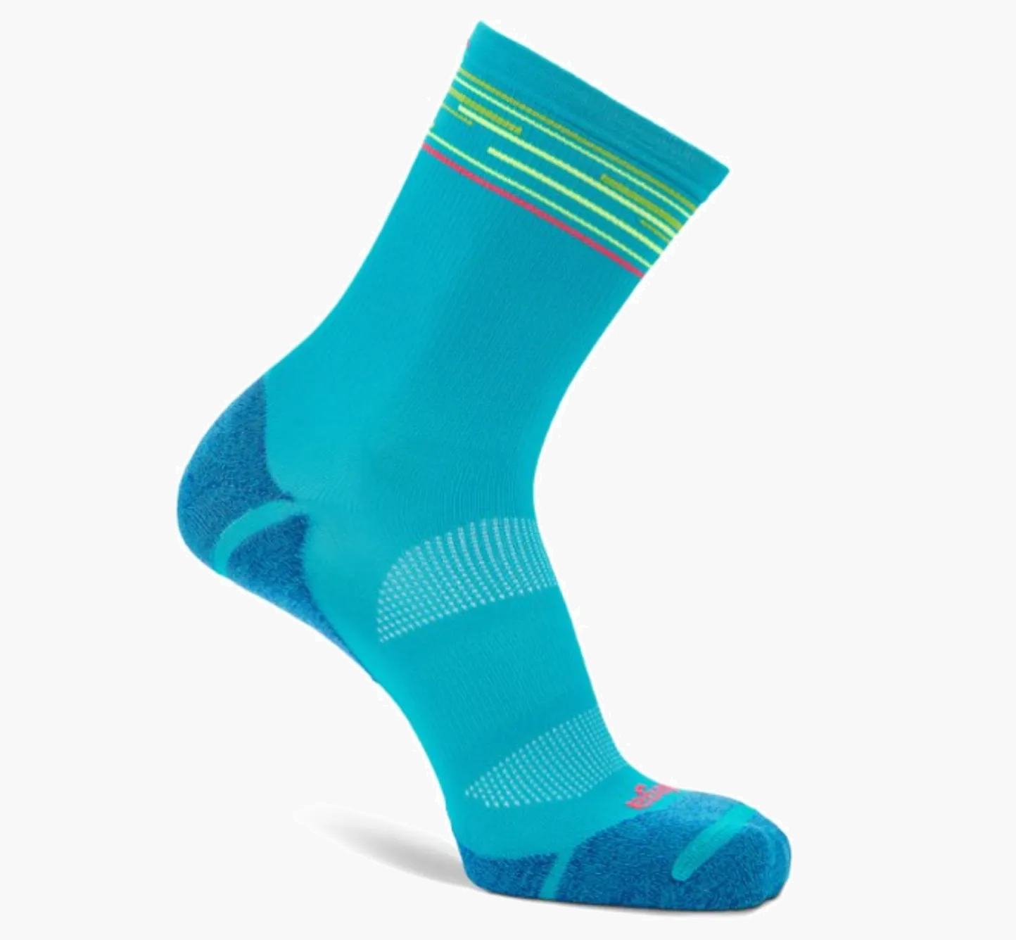 Blister Resist Light Mini Crew Socks in Lake Blue / Lime Punch - 1