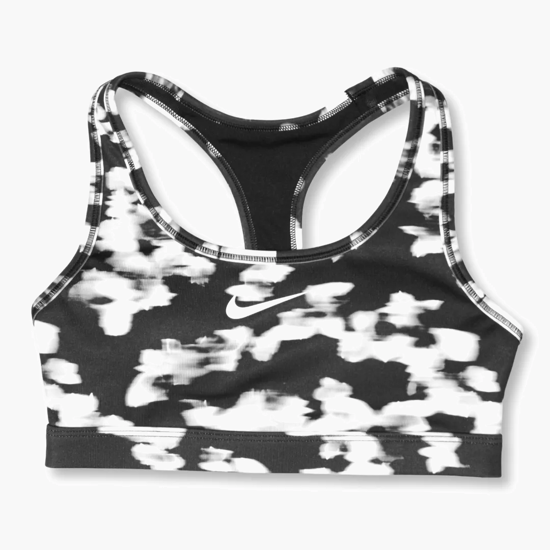 Swoosh Medium Support Bra in Black Pattern - 1