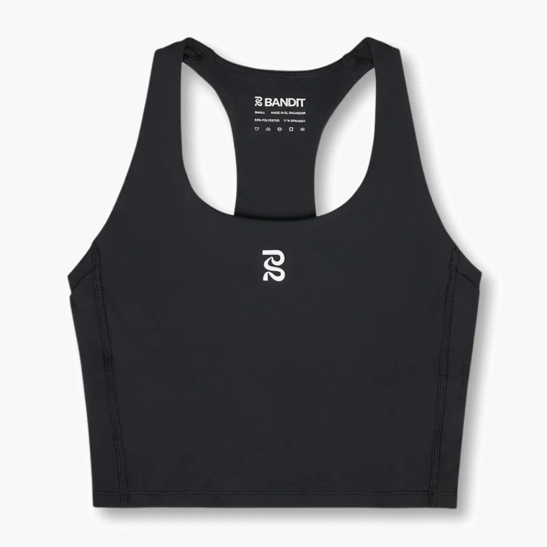 Women s Stamina Scoop Neck Race Crop in Black - 1