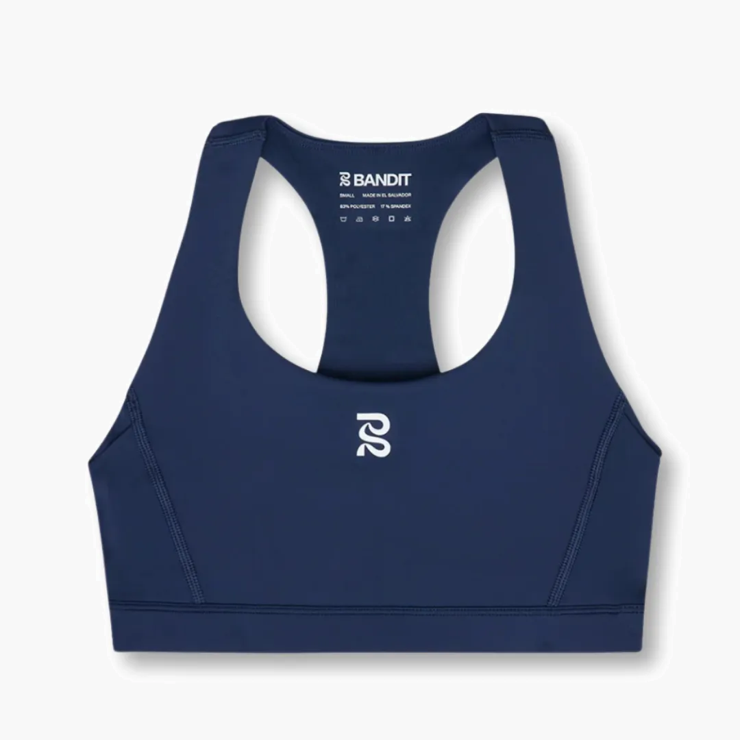 Stamina Scoop Neck Run Bra in NY Navy - 1