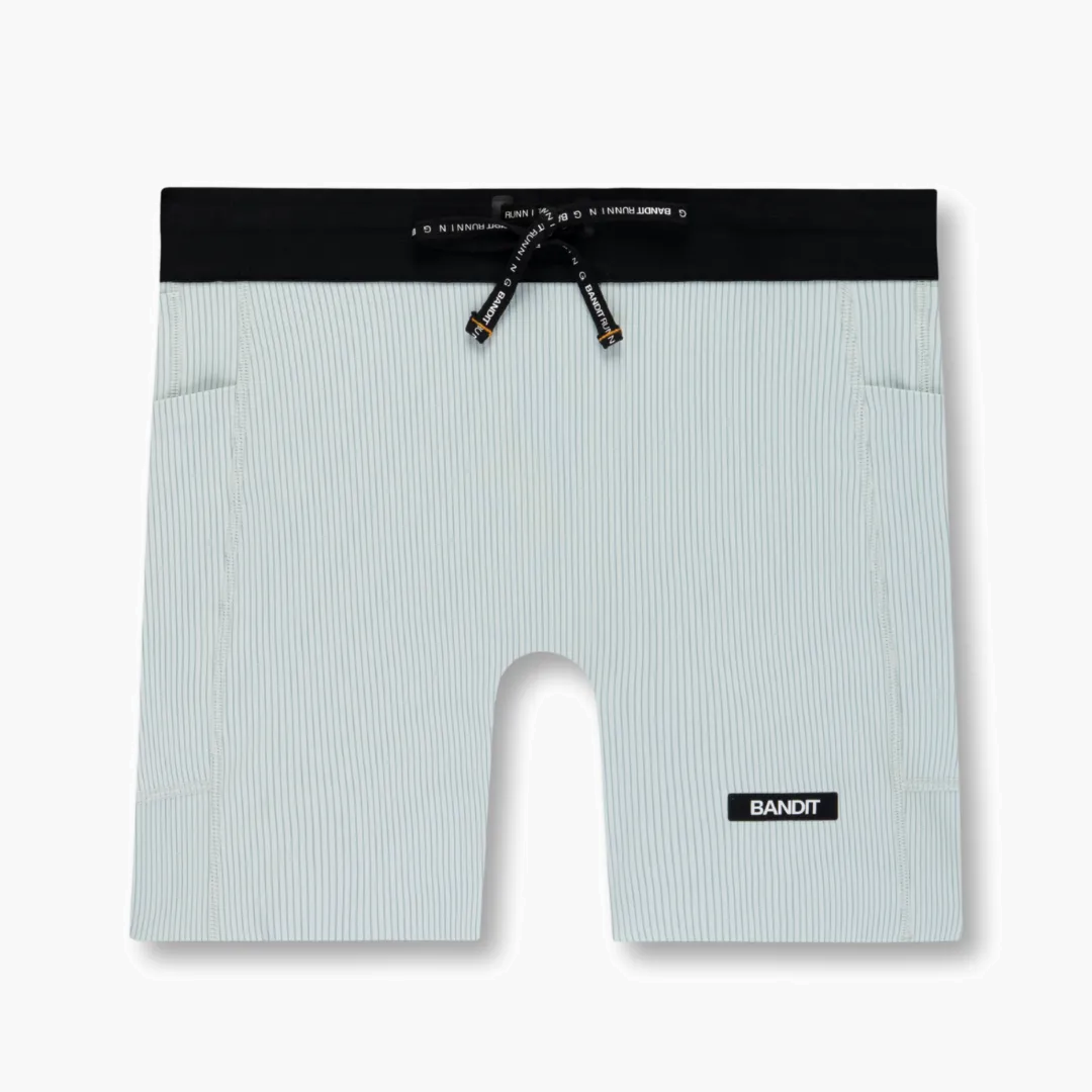 Women s Striped Cadence Compression Shorts 5 in Mist / Lagoon - 1