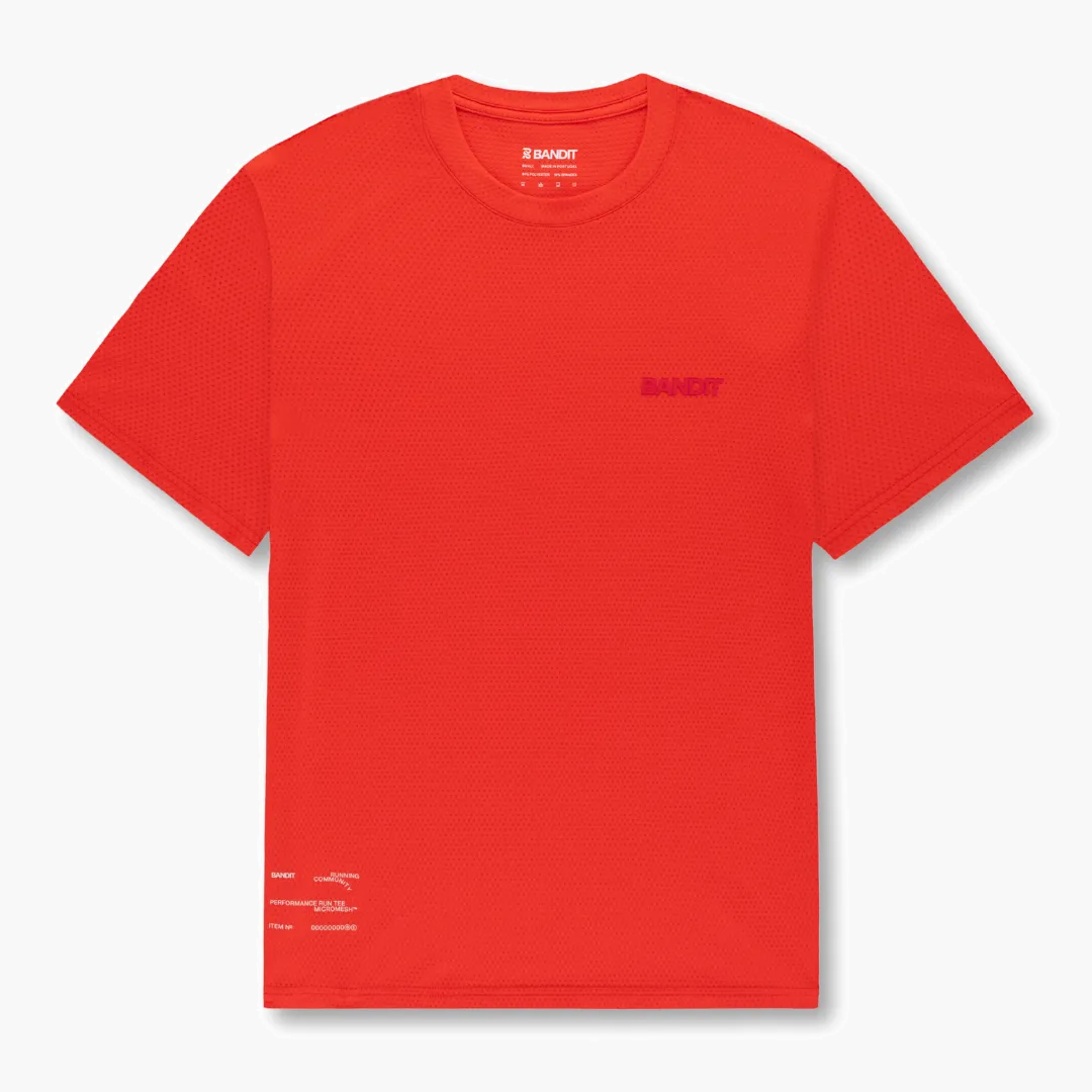 Men s Micromesh Short Sleeve Run Tee in Poppy - 1