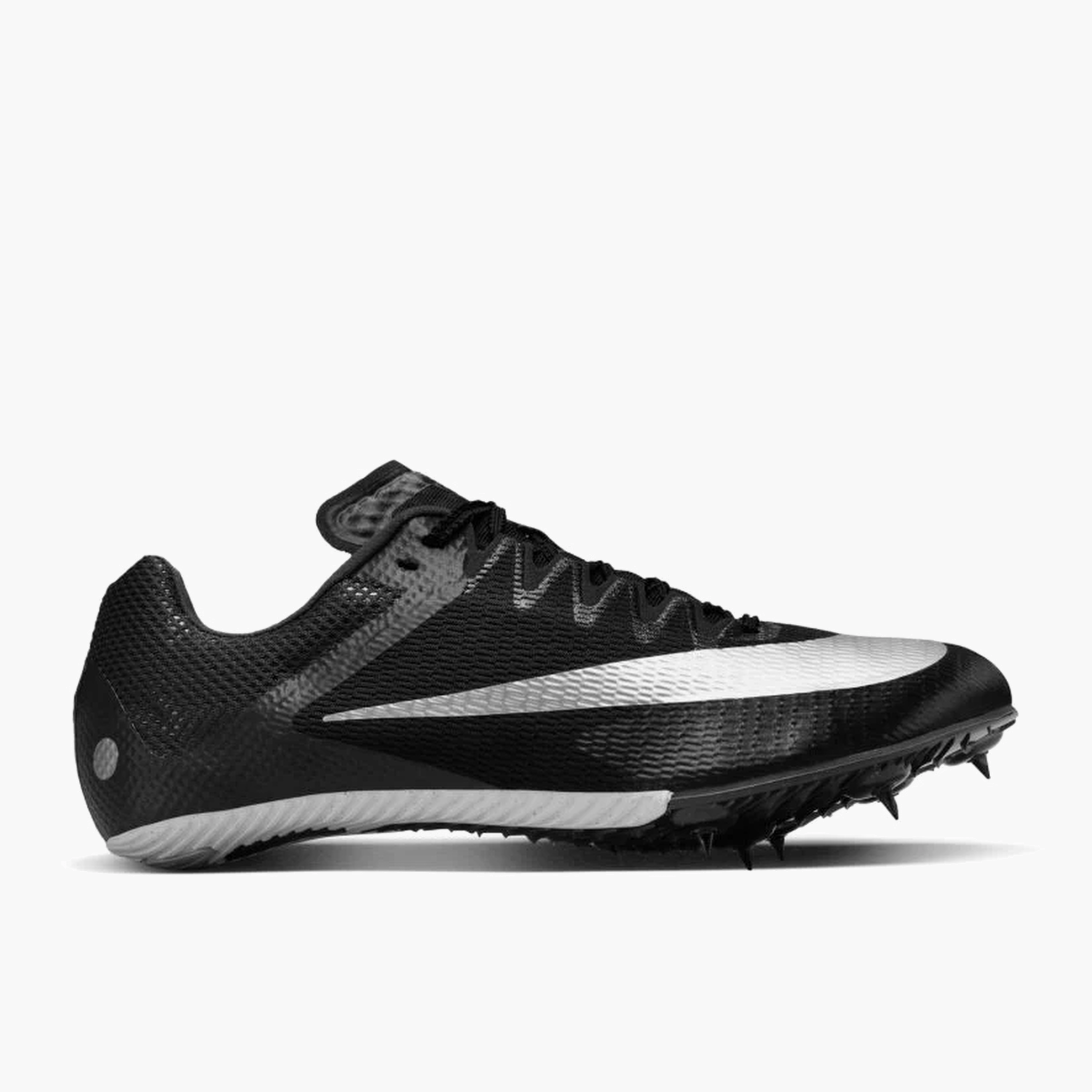 Lateral angle shot of All Gender Rival Sprint in Black / Metallic Silver-lt Smoke Grey