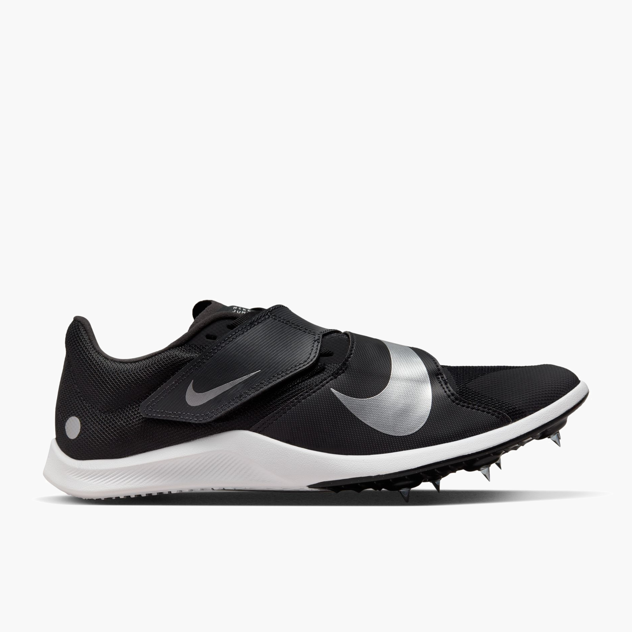 Lateral angle shot of All Gender Rival Jump in Black / Metallic Silver-dk Smoke Grey