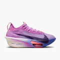 Lateral angle shot of Women's Alphafly 3 in Fuchsia Glow / Purple Dynasty