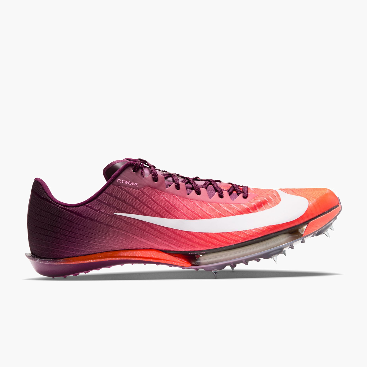 Lateral angle shot of All Gender Maxfly 2 in Bordeaux / White-bright Crimson