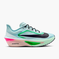 Lateral angle shot of Women's Zoom Fly 6 in Glacier Ice / Black-Hyper Pink-Green Shock