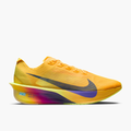 Lateral angle shot of Men's Vaporfly 4 in Citron Pulse / Indigo Burst-Laser Orange