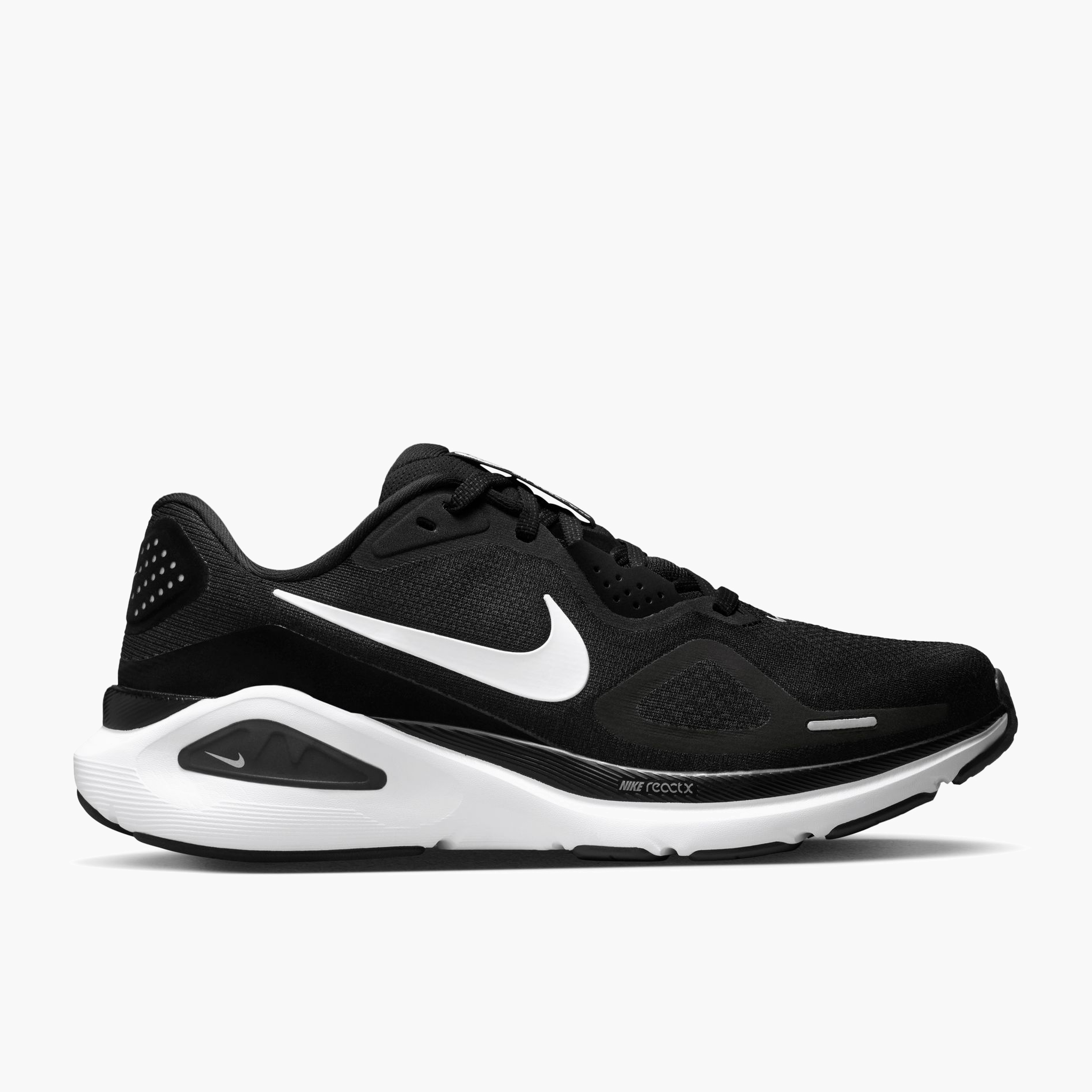 Lateral angle shot of Women's Structure 26 in Black / White-Cool Grey-Metallic Silver
