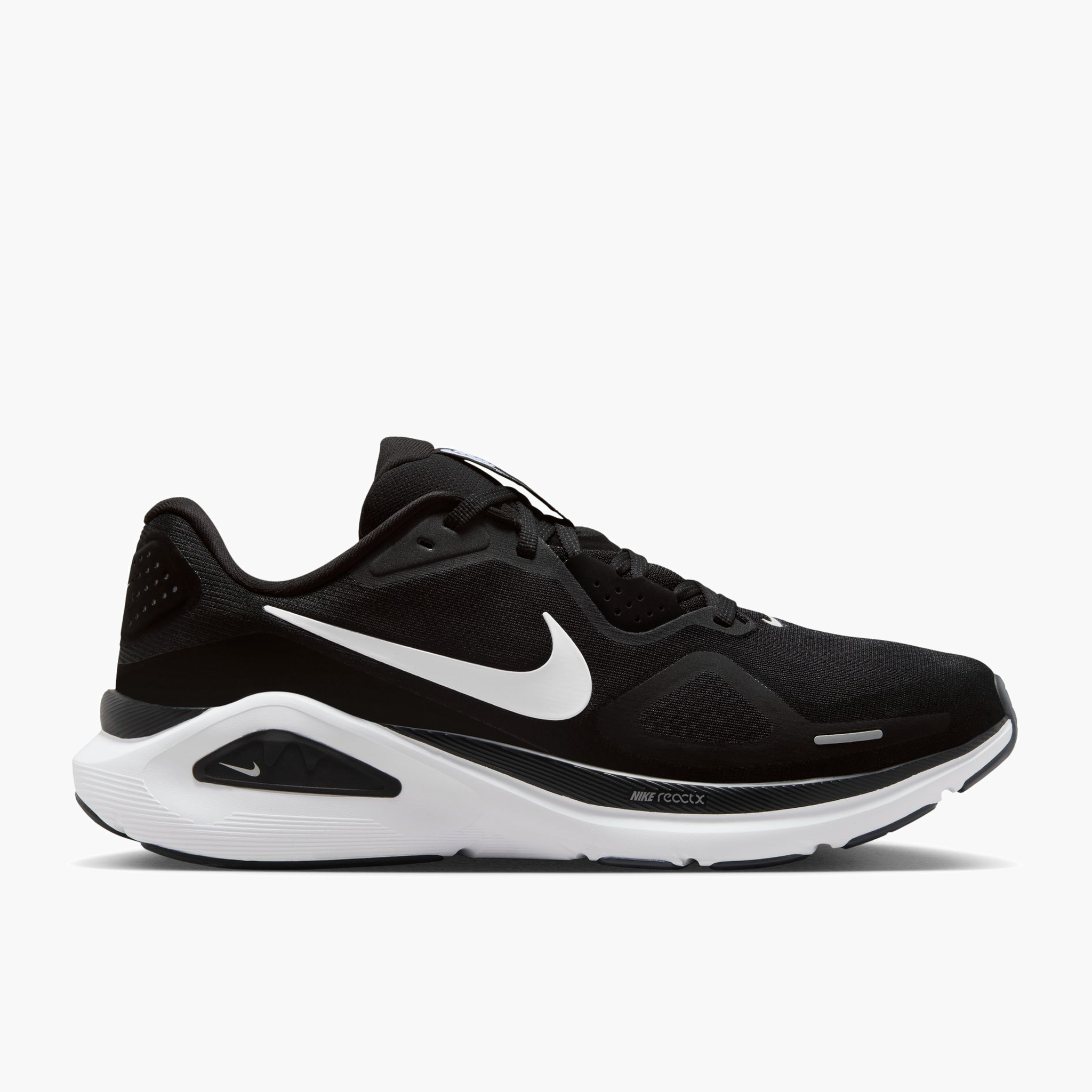 Lateral angle shot of Men's Structure 26 in Black / White-Cool Grey-Metallic Silver