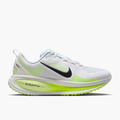 Lateral angle shot of Men's Vomero 18 in White / Black-Volt-Barely Volt