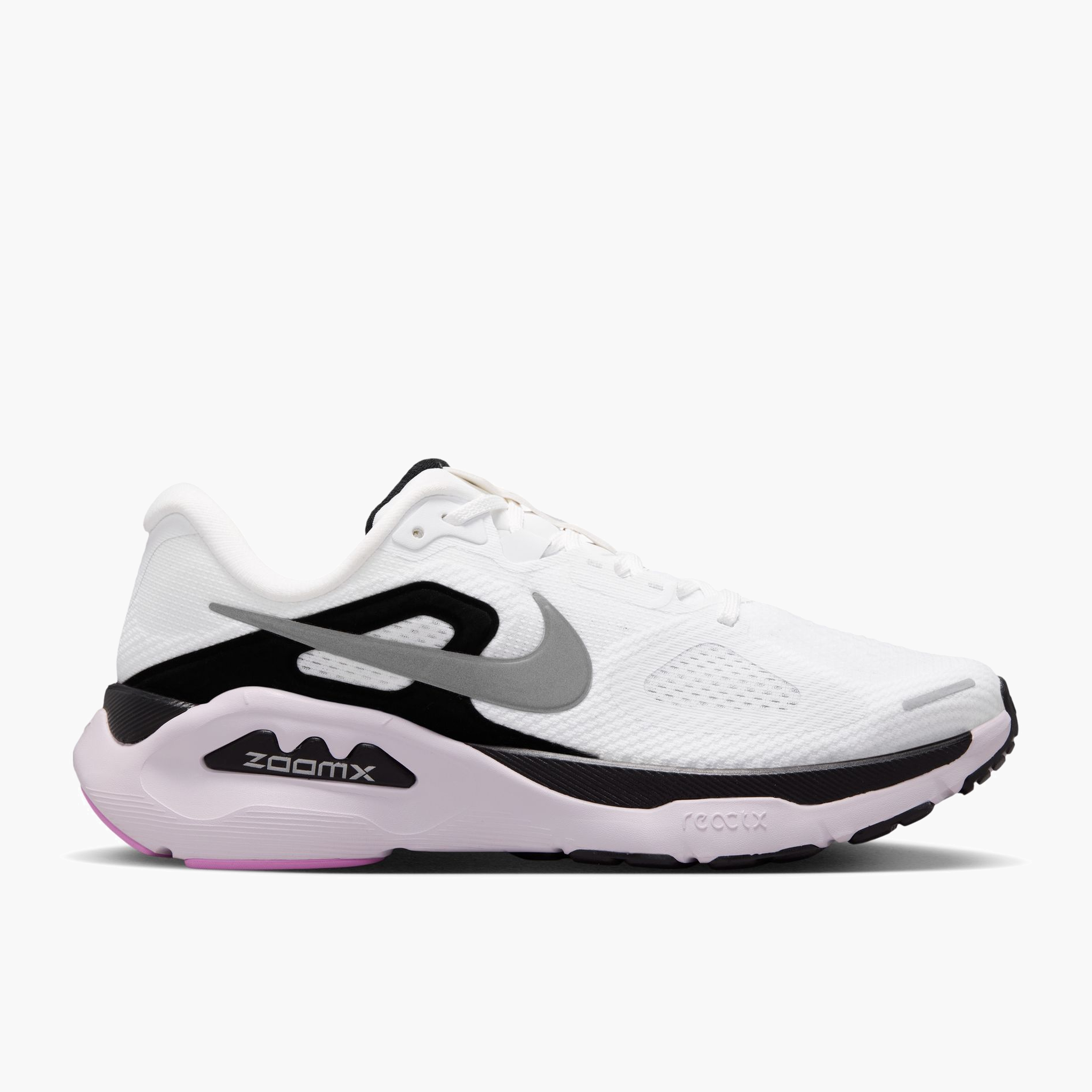 Lateral angle shot of Women's Structure Plus in White / Metallic Silver-Black