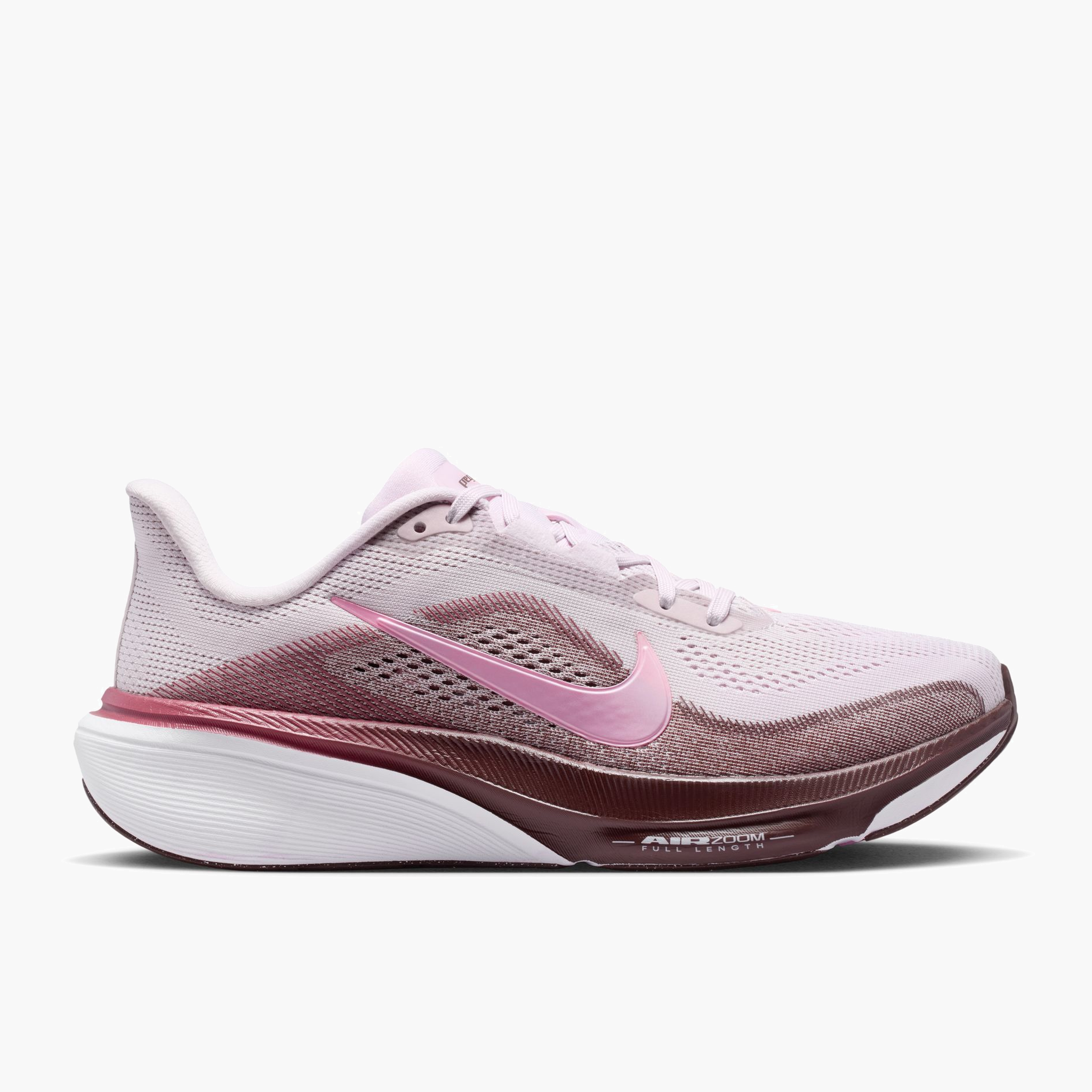 Lateral angle shot of Women's Pegasus 42 in Bleached Lilac / Pink Rise-Mystic Dates
