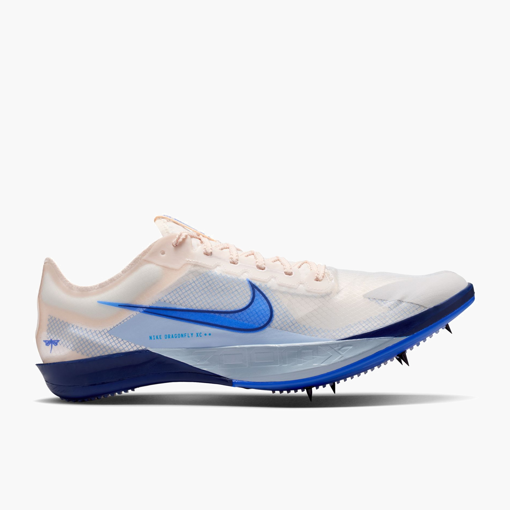Lateral angle shot of All Gender Dragonfly XC 2 in Chalk / Racer Blue-blue Void