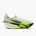 Lateral angle shot of Men's Alphafly 3 in White / Black-Volt-Barely Volt