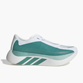Lateral angle shot of Men's Hyperboost Edge in Ftwr White / Equipment Green / Zero Met.