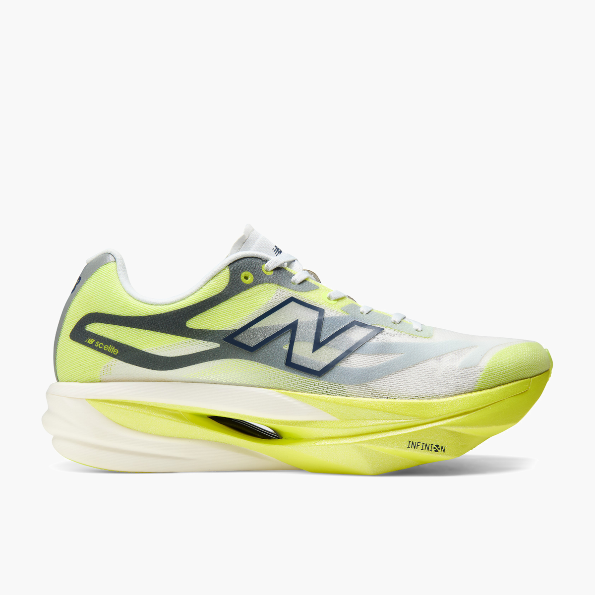 Lateral angle shot of Men's Supercomp Elite v6 in Fresh Air / Alkaline Green