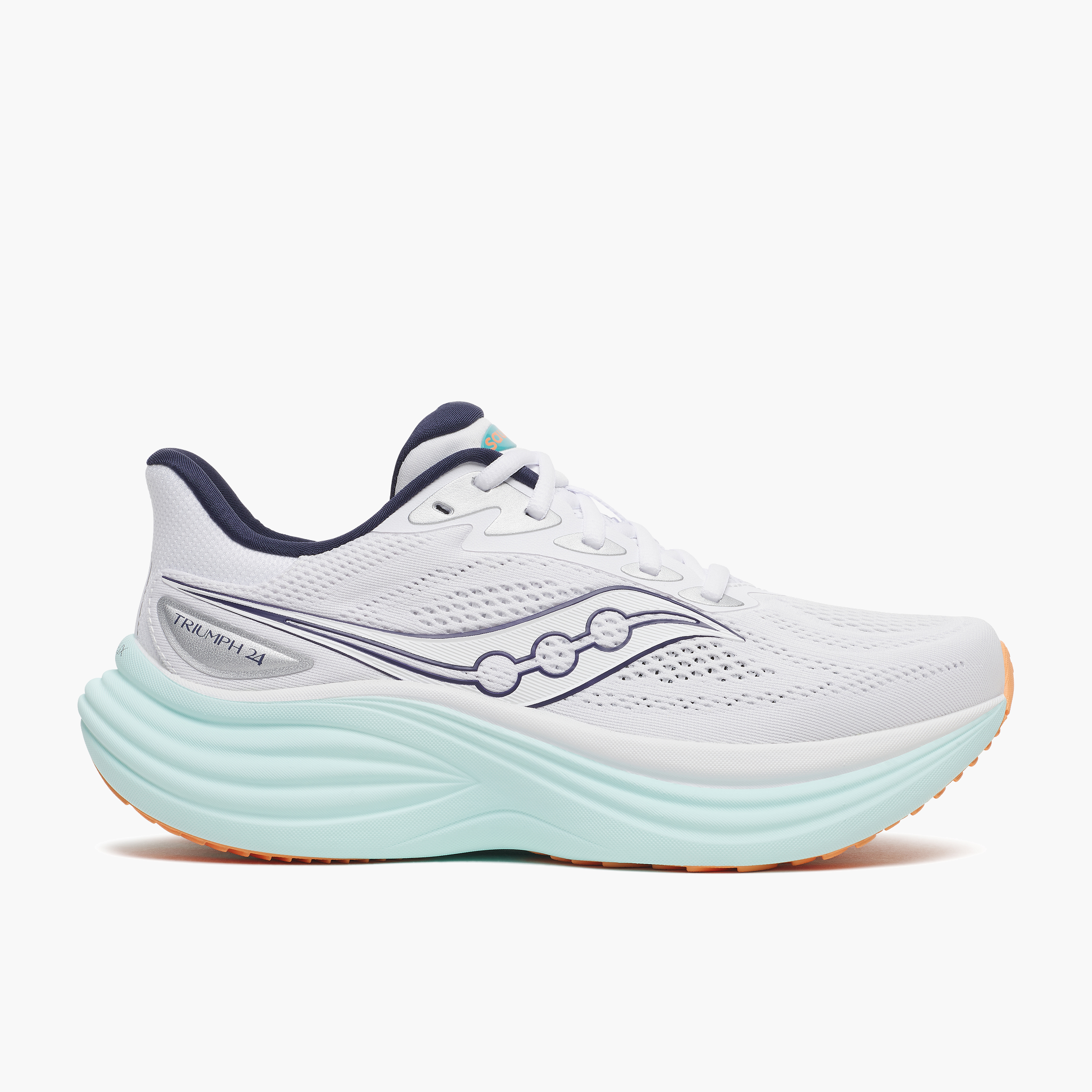 Lateral angle shot of Women's Triumph 24 in White / Spa