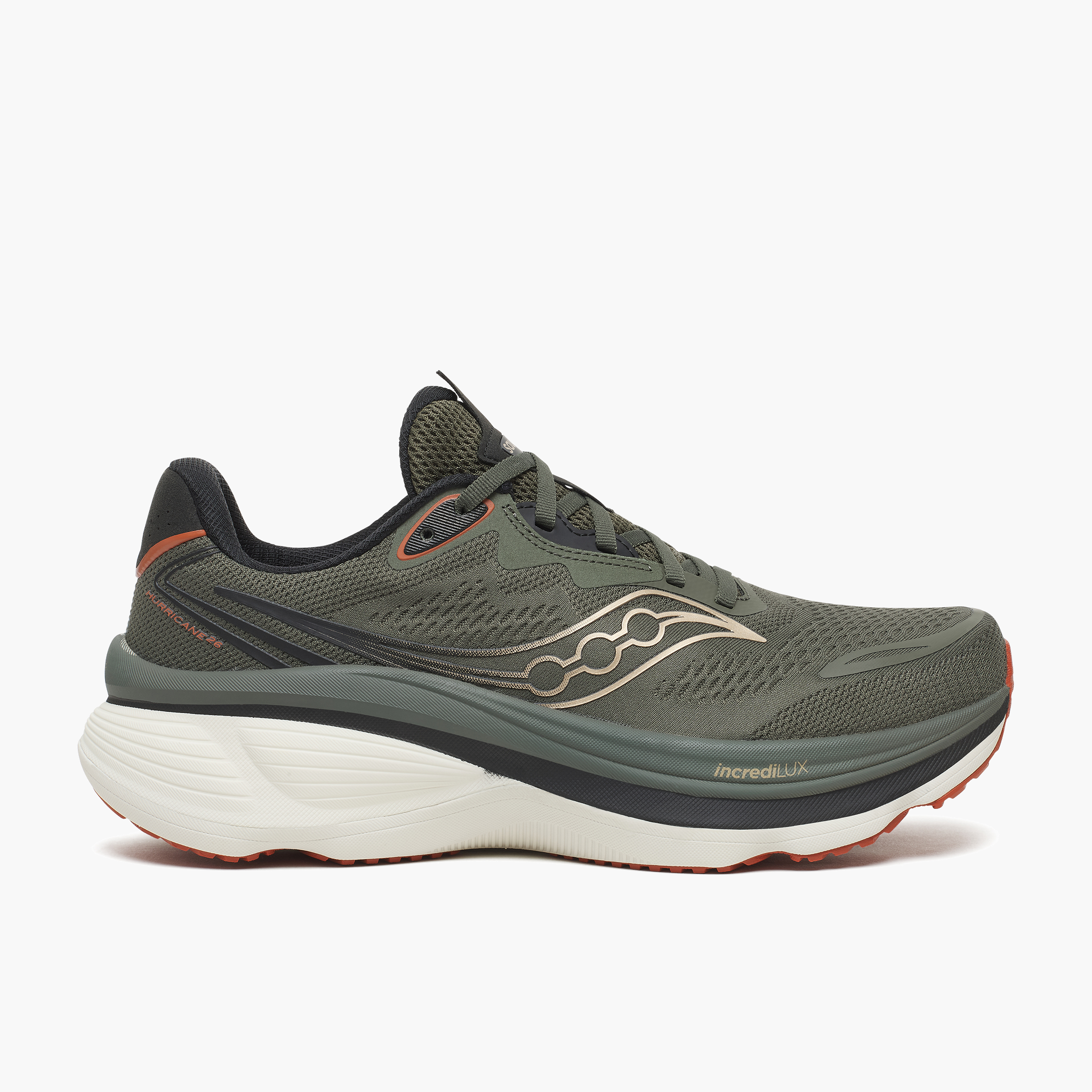 Lateral angle shot of Men's Hurricane 26 in Fatigue / Blac