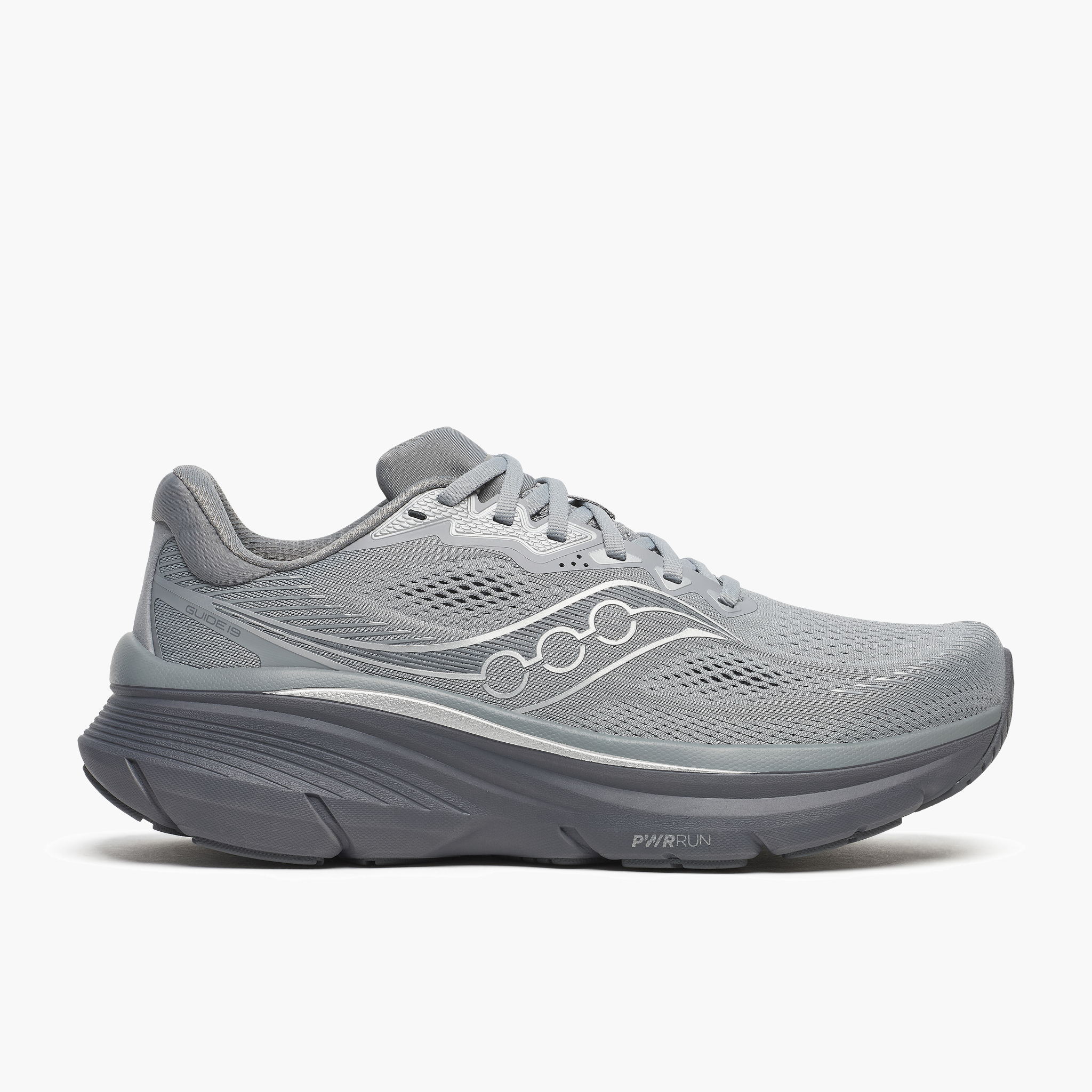 Lateral angle shot of Men's Guide 19 in Fossil / Carbon