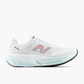 Lateral angle shot of Women's FuelCell Rebel v5 in White / Pinkheat / Glintblue