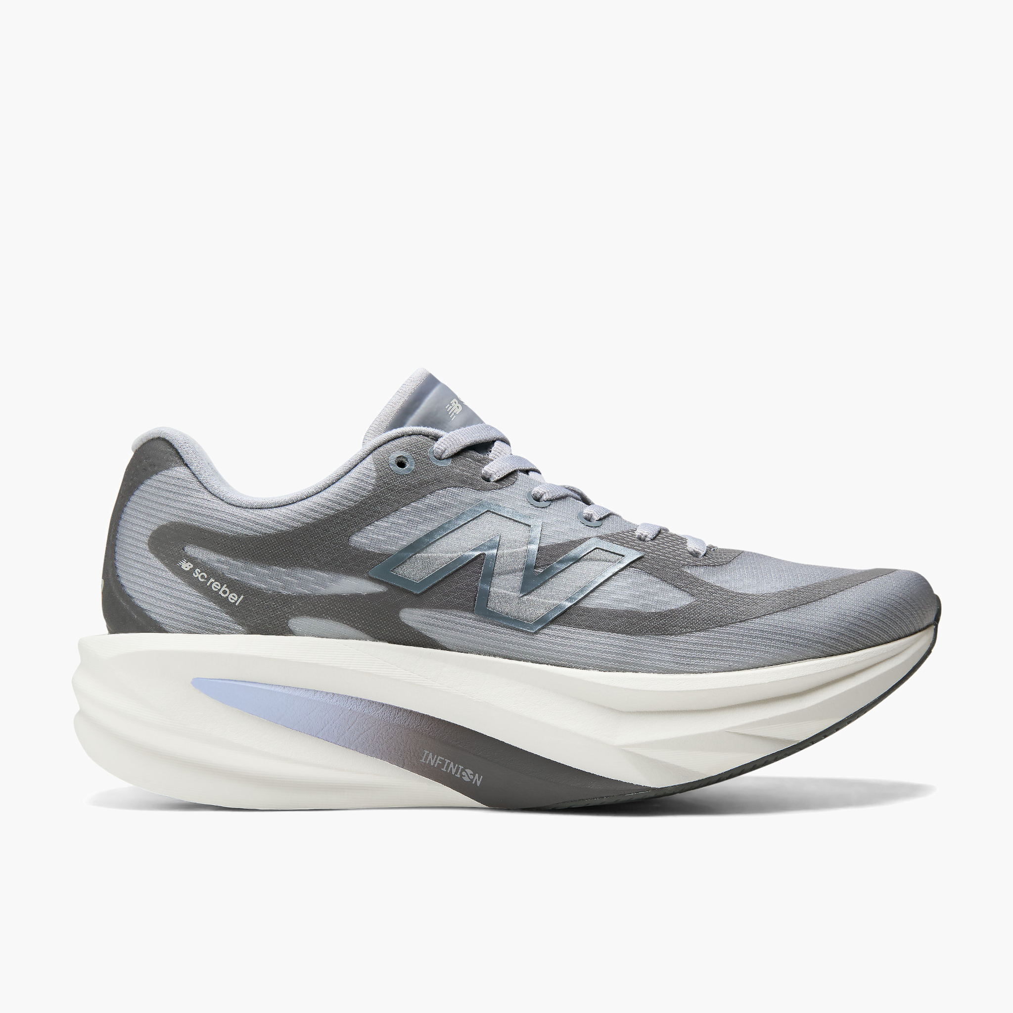 Lateral angle shot of Women's Supercomp Rebel v1 in Digitalmist / Greymatter