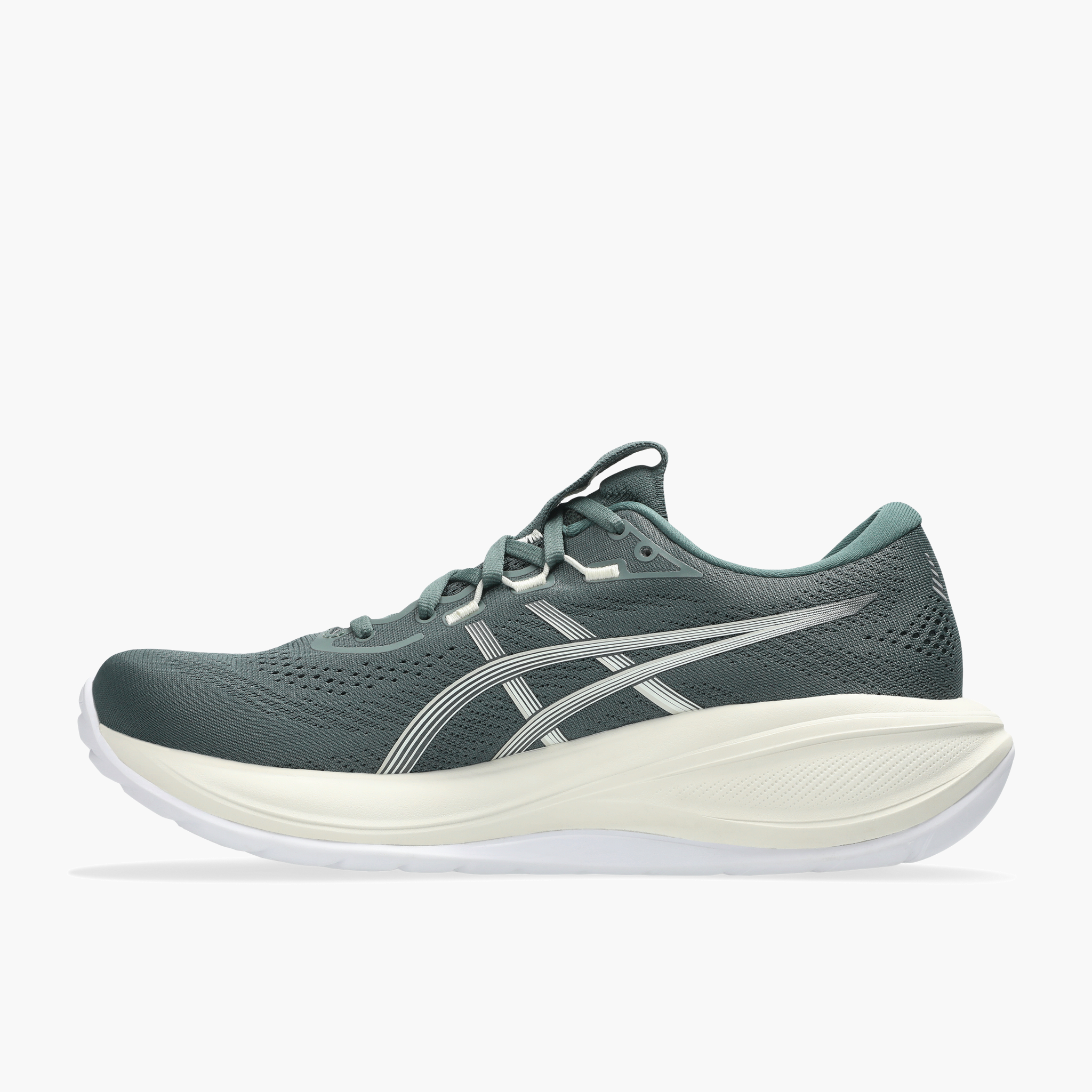 Medial angle shot of Men's Gel-Cumulus 28 in Dusty Fern / Ivory