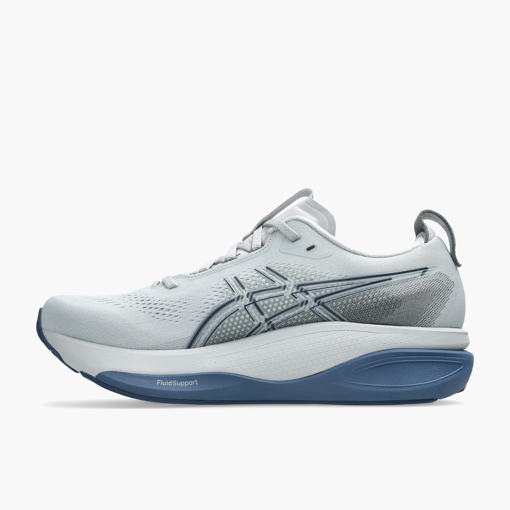 Medial angle shot of Men's Gel-Kayano 33 in Piedmont Grey / Midnight
