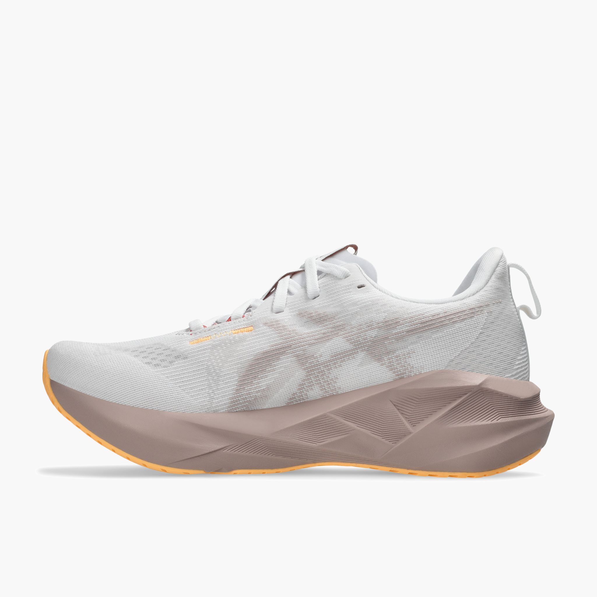 Medial angle shot of Women's Novablast 5 in White / Fawn
