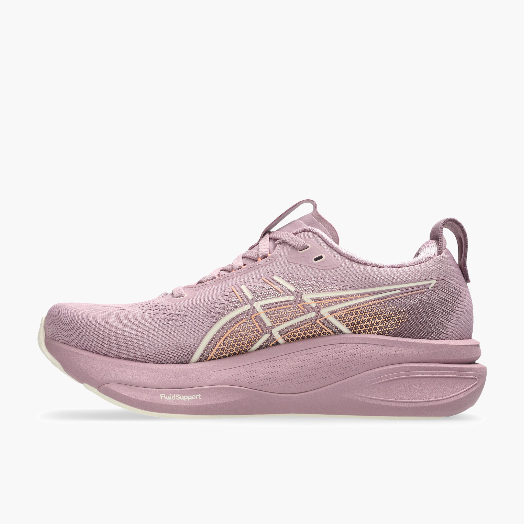 Medial angle shot of Women's Gel-Kayano 33 in Taro Purple / Dusty Mauve