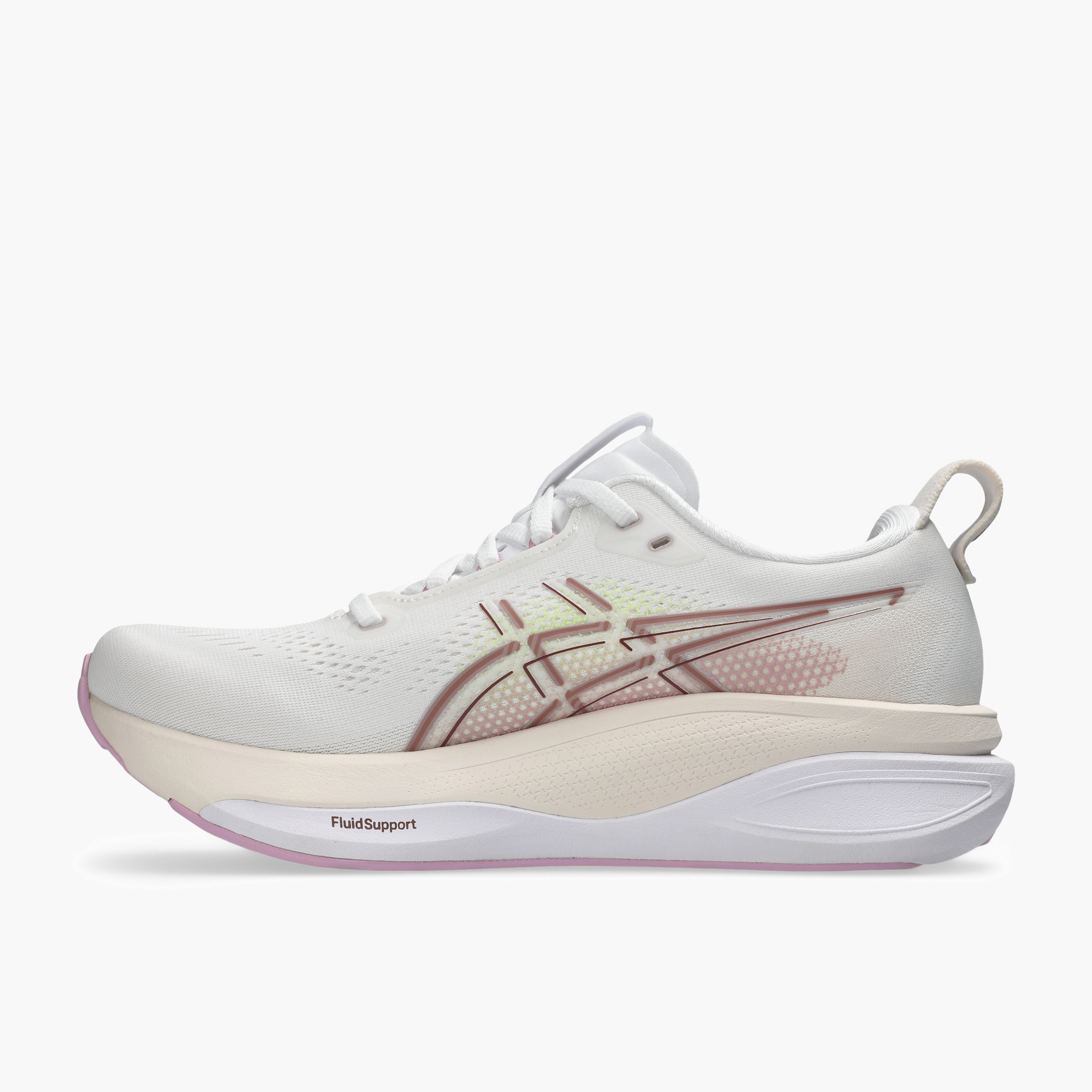 Medial angle shot of Women's Gel-Kayano 33 in White / Hazy Lilac