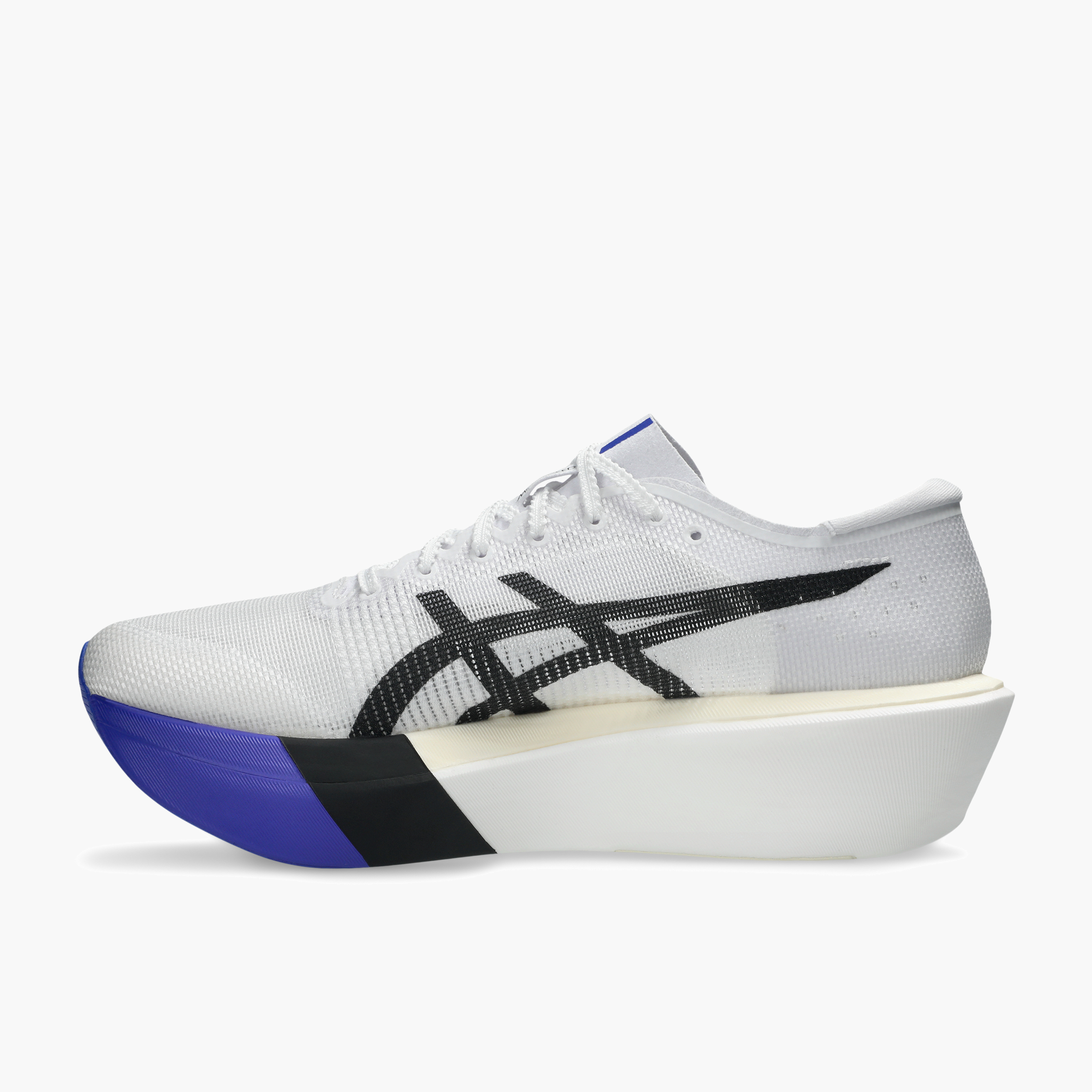 Medial angle shot of All Gender Metaspeed Sky in White / Cobalt Burst