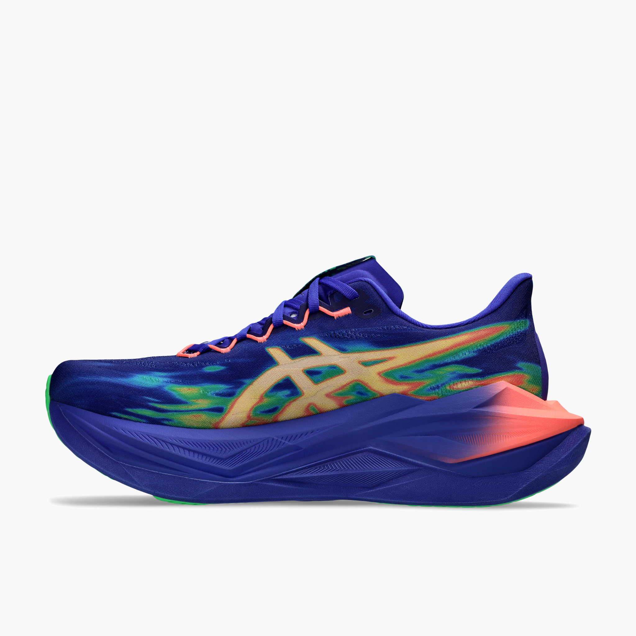Medial angle shot of All Gender Superblast 3 in Cobalt Burst / Light Orange