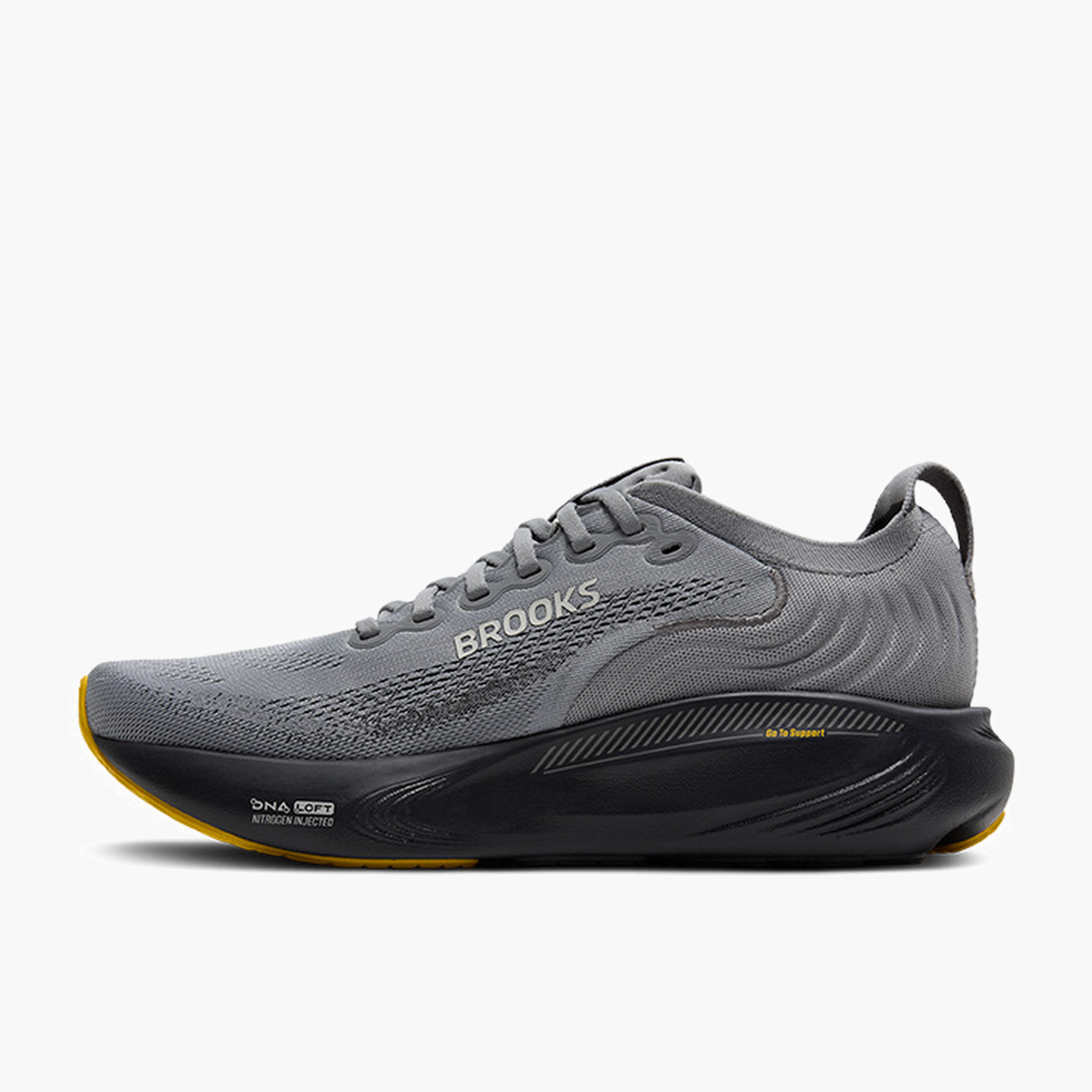 Medial angle shot of Men's Adrenaline GTS 25 in Primer Grey / Ebony / Jasmin