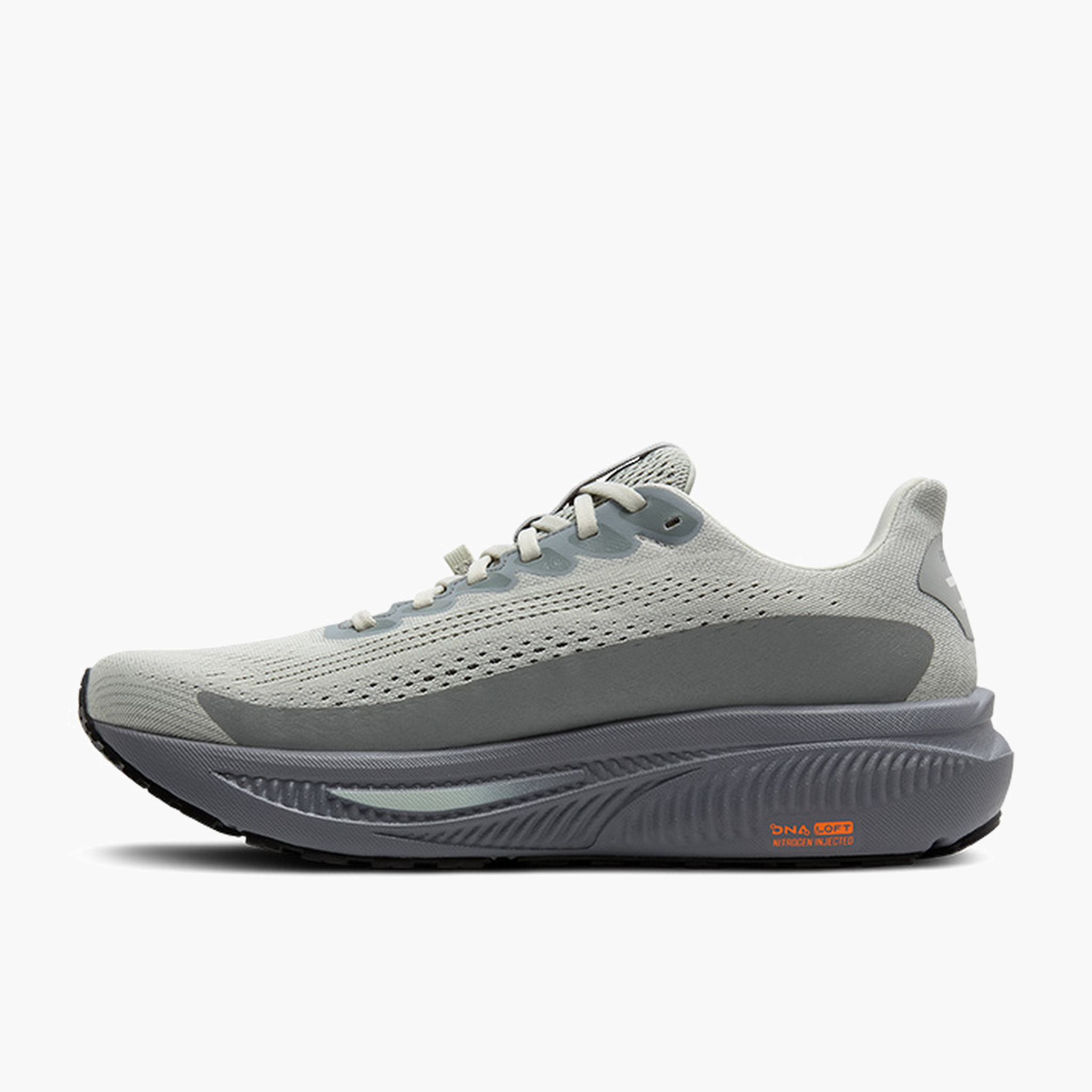 Medial angle shot of Men's Ghost 17 Gore-Tex in Smoke / Primer Grey / Orange