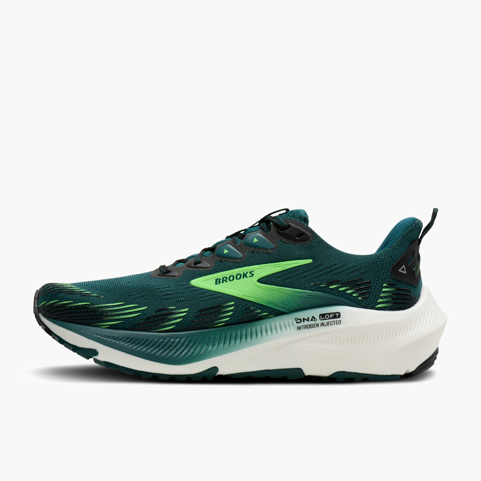 Medial angle shot of Men's Ghost Trail in Atlantic Deep / Black / Green