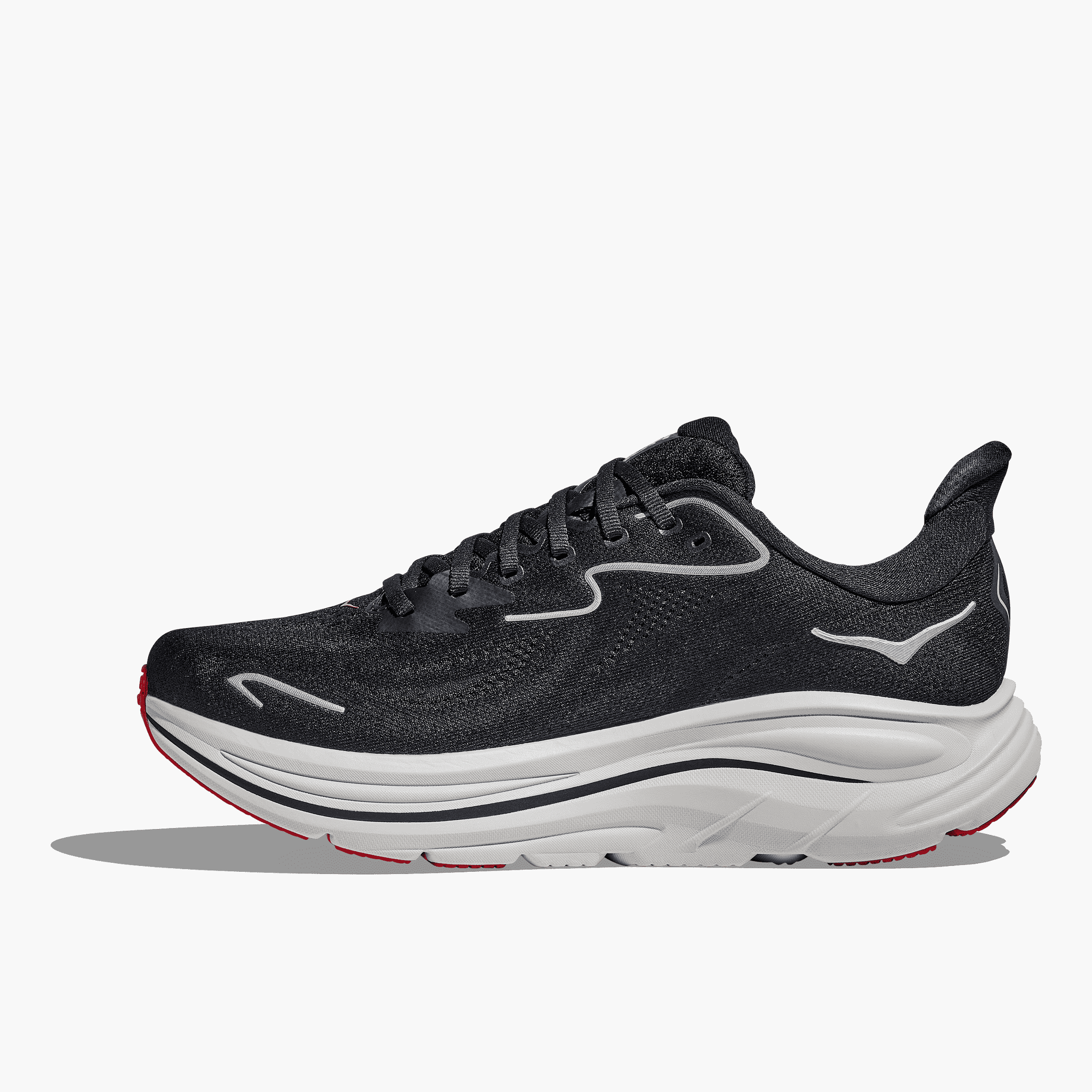 Medial angle shot of Men's Clifton 10 in Black  /  Silver