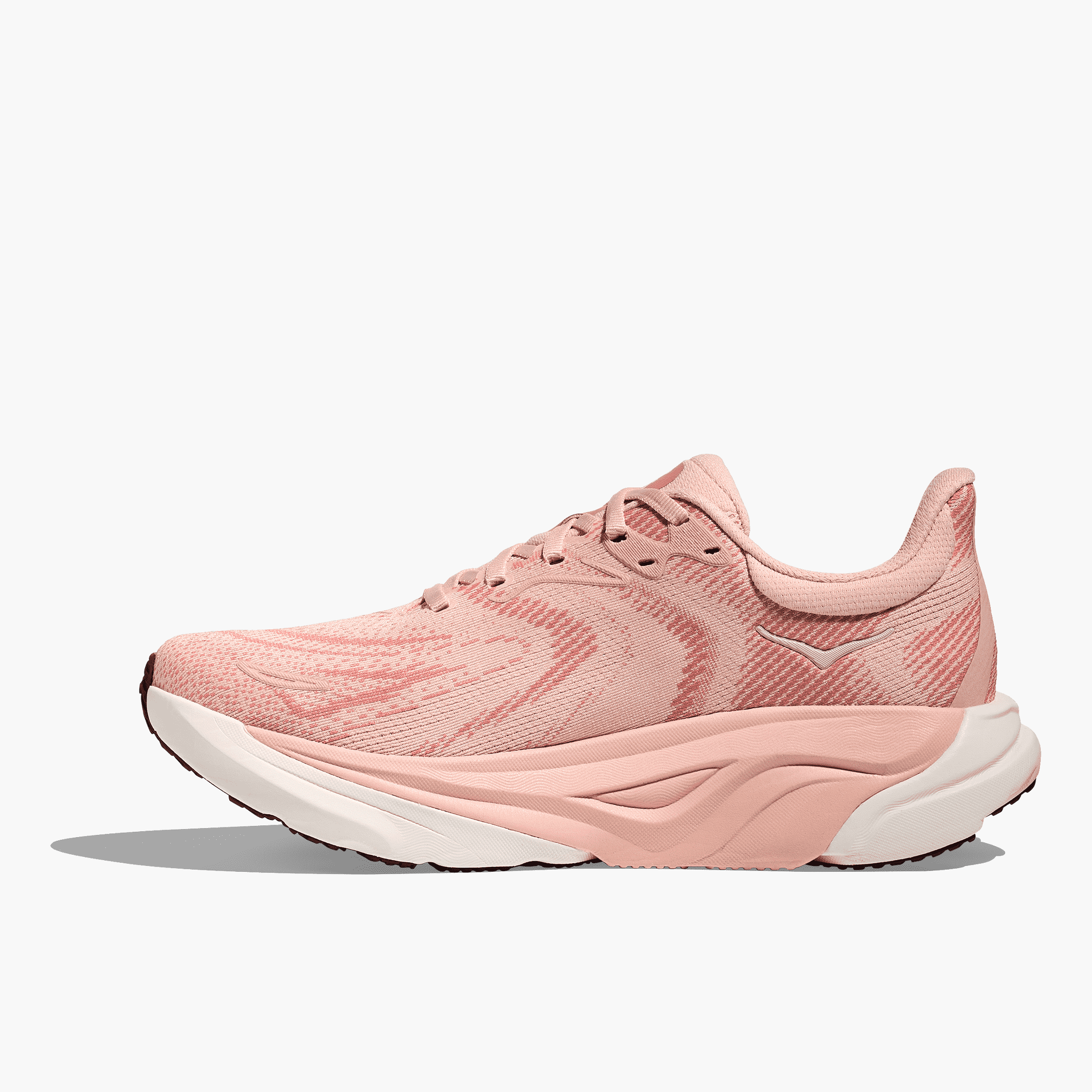 Medial angle shot of Women's Arahi 8 in Blush  /  Rose Latte