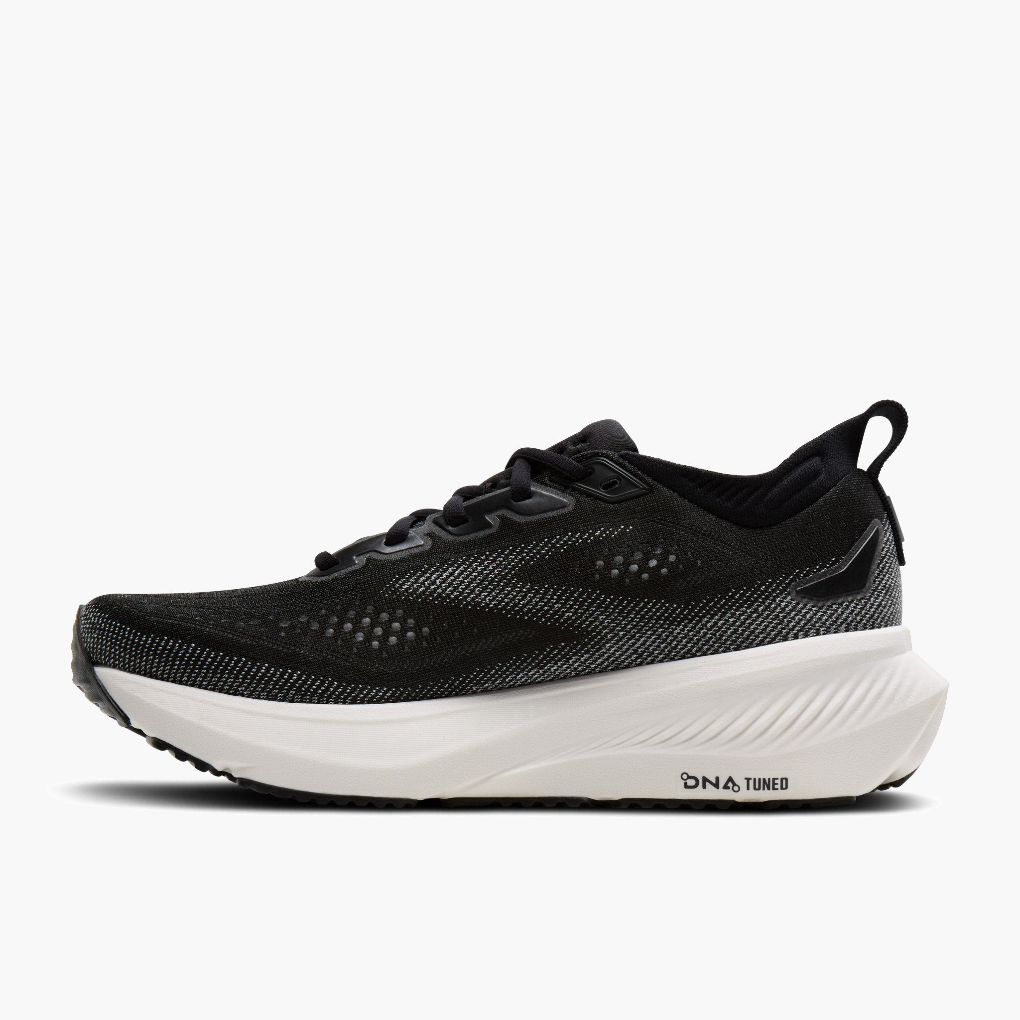 Medial angle shot of Women's Glycerin 23 in Black / Grey / White