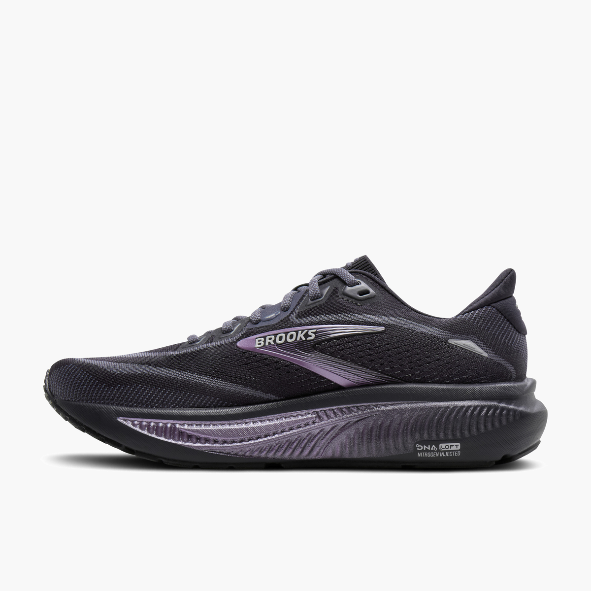 Medial angle shot of Women's Ghost 18 in Ebony / Folkstone / Metallic
