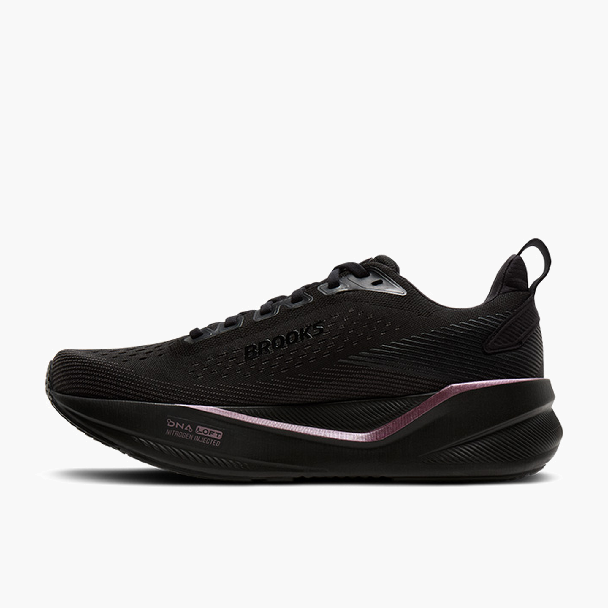 Medial angle shot of Women's Ghost Max 4 in Black / Black / Rose Gold