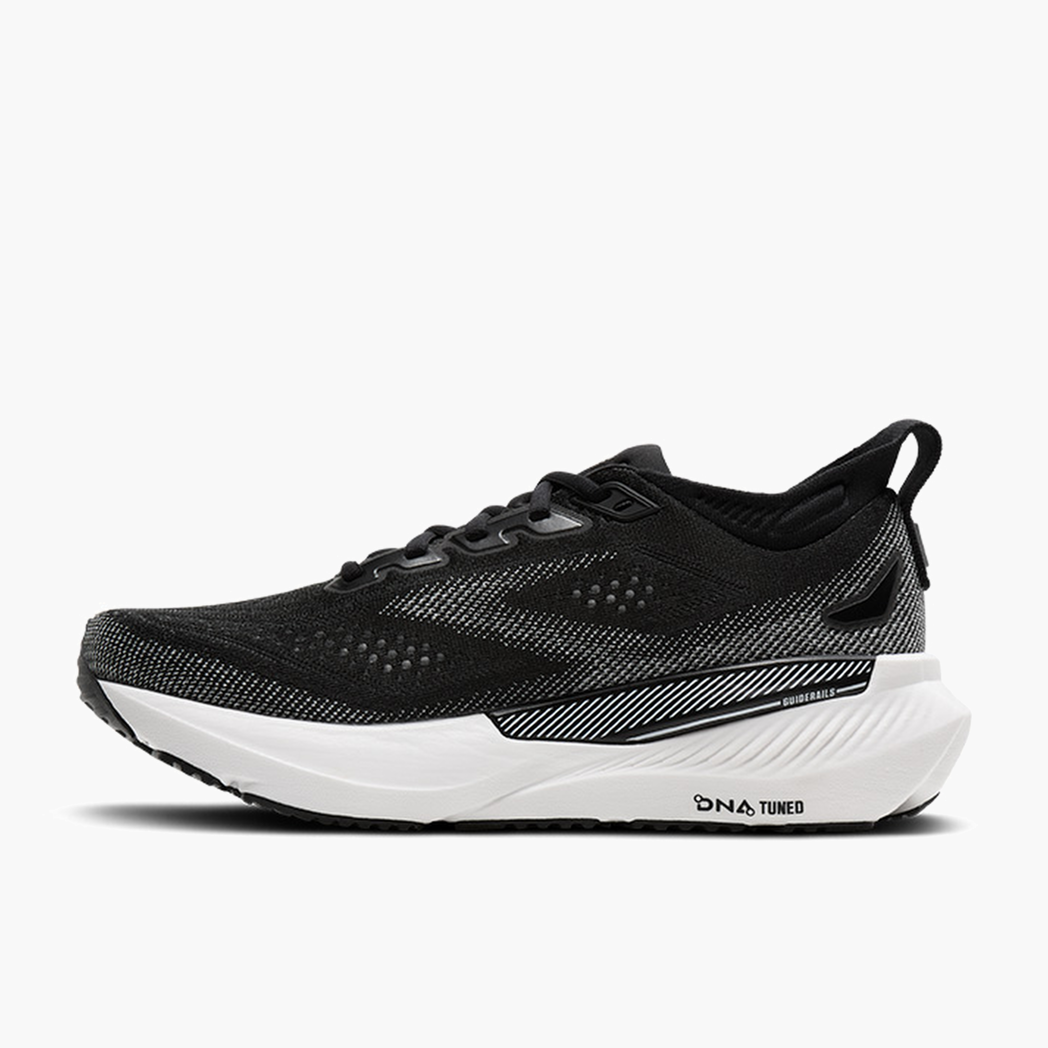 Medial angle shot of Women's Glycerin GTS 23 in Black / Grey / White