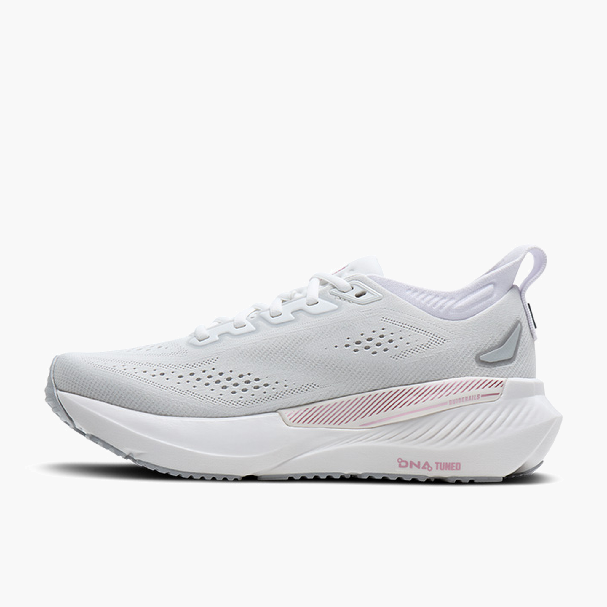 Medial angle shot of Women's Glycerin GTS 23 in White / Harbor Mist / Metallic