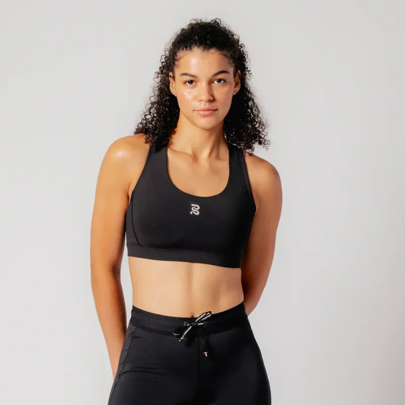 Stamina Scoop Neck Run Bra in Black - 2