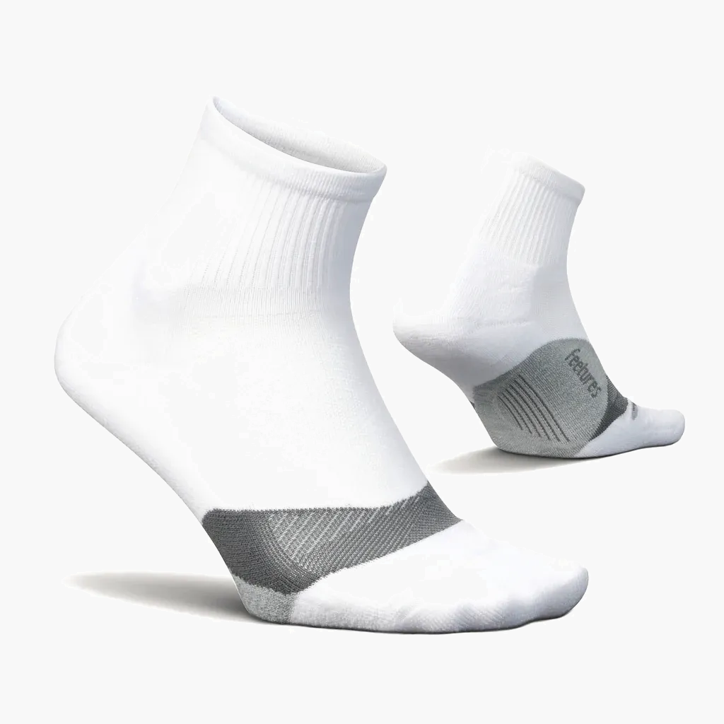 Elite Light Cushion Quarter Socks in White - 2
