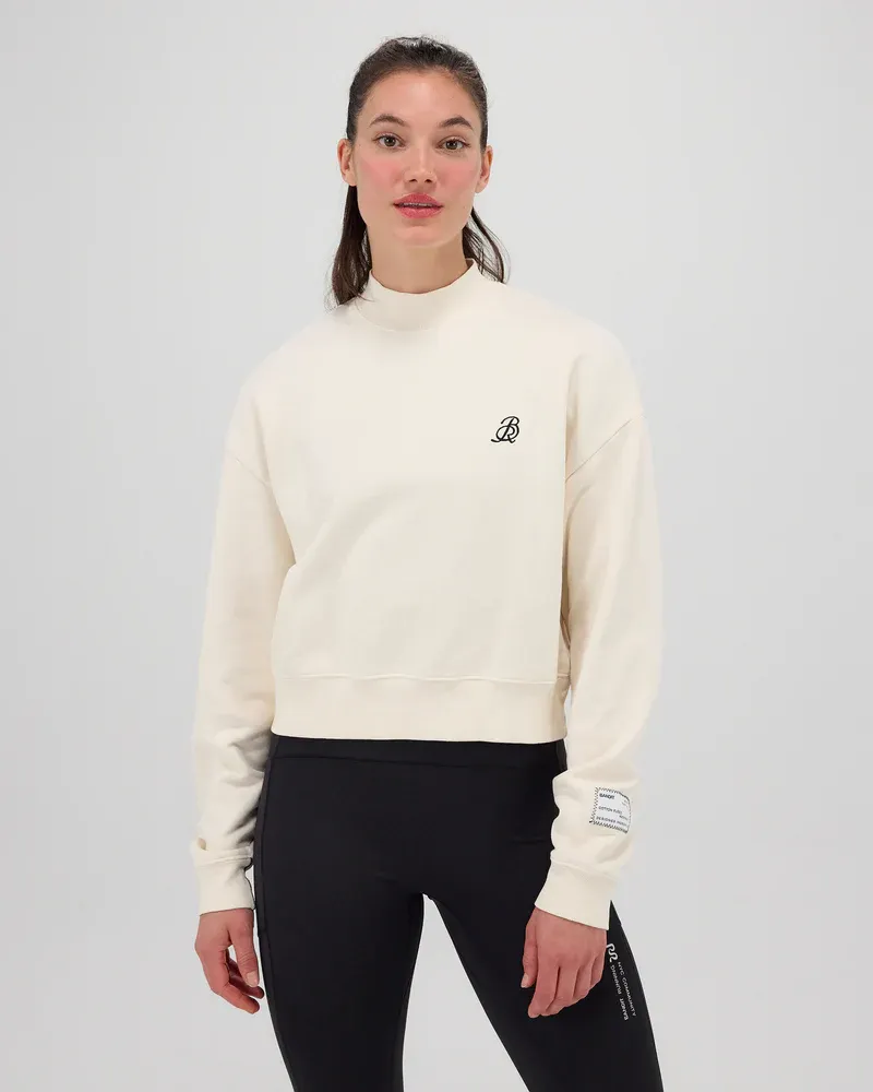 Women s Cropmock Pullover in Cream - 2