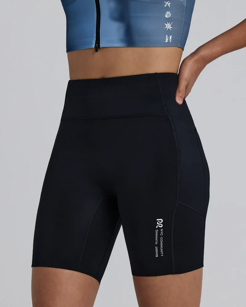 Women s Stamina-V High Waist Compression Shorts 7 in Black - 2