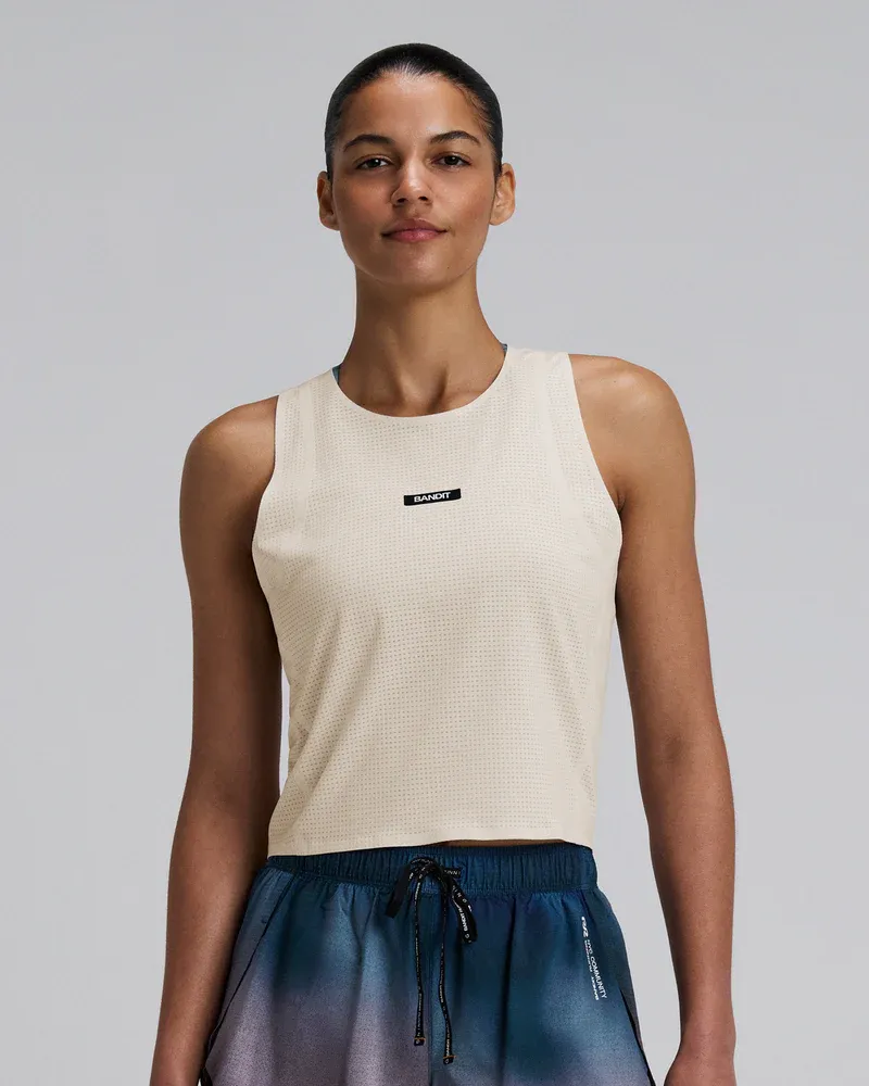 Women s GeoMesh Race Singlet in Cream - 2