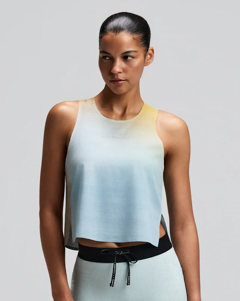 Women s CoolGrid Race Singlet in Lagoon Multi - 2